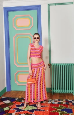 Celia B Aden Skirt Pink-Women Crochet