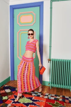 Celia B Baffin Top Pink-Women Crochet