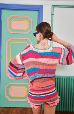 Celia B Barent Shorts Red-Women Crochet