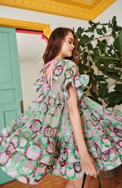 Celia B Coral Dress Green-Women Dresses