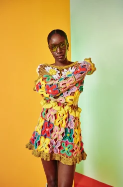 Celia B Galena Dress Multi-Women Crochet