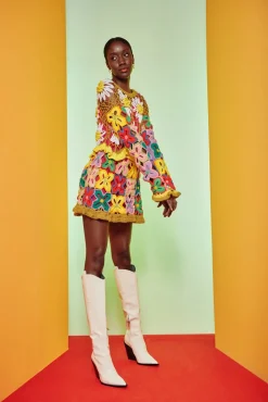 Celia B Galena Dress Multi-Women Crochet