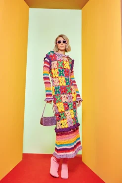 Celia B Magenta Dress-Women Crochet