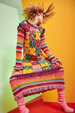 Celia B Magenta Dress-Women Crochet