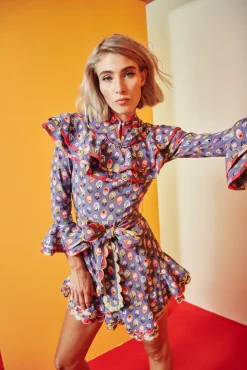 Celia B Manatier Dress-Blue-Women Dresses