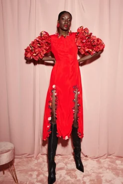 Celia B Paloma Dress-Red-Women Dresses