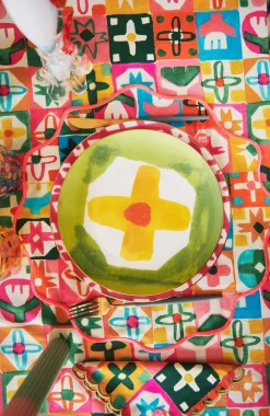 Celia B Yelow Iris Plate Set Of Two- Homeware